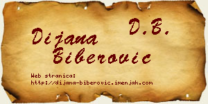 Dijana Biberović vizit kartica